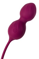 Бордовые вагинальные шарики Moussy с вибрацией и пультом ДУ - фото 1423850