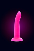Ярко-розовый, светящийся в темноте фаллоимитатор Sam Glow - 17 см. - фото 1430634