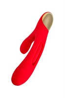 Красный вибратор-кролик с двигающимся язычком Patti - 24 см. - фото 1432213