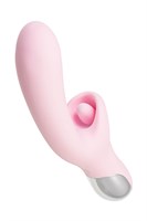 Розовый вибратор-кролик с ласкающим язычком Orali - 22 см. - фото 1432237