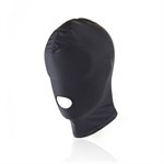 Черный текстильный шлем с прорезью для рта - фото 1427894