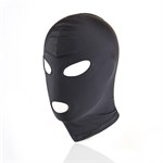 Черный текстильный шлем с прорезью для глаз и рта - фото 1427897