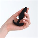 Черная силиконовая анальная пробка Soft-touch - 10 см. - фото 1425378