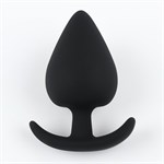 Черная силиконовая анальная пробка Soft-touch - 5,3 см. - фото 1425384