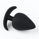 Черная силиконовая анальная пробка Soft-touch - 6,7 см. - фото 1425388