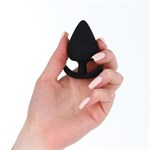 Черная силиконовая анальная пробка Soft-touch - 6,7 см. - фото 1425389