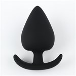 Черная силиконовая анальная пробка Soft-touch - 6,7 см. - фото 1425387