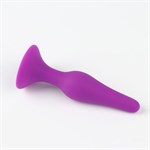 Фиолетовая коническая силиконовая анальная пробка Soft - 10,5 см. - фото 1425391