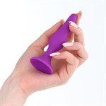 Фиолетовая коническая силиконовая анальная пробка Soft - 10,5 см. - фото 1425393