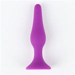 Фиолетовая коническая силиконовая анальная пробка Soft - 10,5 см. - фото 1425390