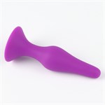 Фиолетовая коническая силиконовая анальная пробка Soft - 13 см. - фото 1425395
