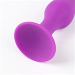 Фиолетовая коническая силиконовая анальная пробка Soft - 13 см. - фото 1425396