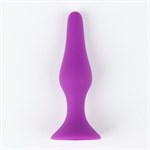 Фиолетовая коническая силиконовая анальная пробка Soft - 13 см. - фото 1425394