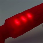 Красный жезловый вибромассажер с рифленой ручкой - 20,4 см. - фото 1425856