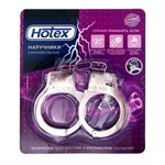 Серебристые металлические наручники Hotex - фото 1425985