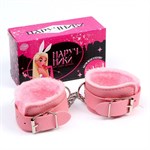 Стильные розовые наручники с мягкой подкладкой - фото 1425995