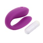 Фиолетовый стимулятор для пар с вибропулей - фото 1424025