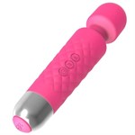 Розовый wand-вибратор с подвижной головкой - 20,4 см. - фото 1424035