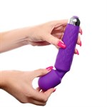 Фиолетовый wand-вибратор с подвижной головкой - 20,4 см. - фото 1424058