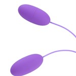 Фиолетовые гладкие виброяйца, работающие от USB - фото 1426015