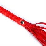 Красная многохвостая плеть с петлей на рукояти - 55 см. - фото 1424113