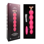 Розовый вибратор-ёлочка Mini Vibrator с пультом ДУ - 19 см. - фото 1435799