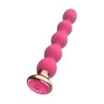 Розовый вибратор-ёлочка Mini Vibrator с пультом ДУ - 19 см. - фото 1435793