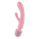 Розовый двусторонний вибромассажер Triple Lover - 23,7 см. - фото 1425649