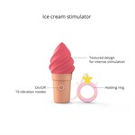 Малиновый мини-вибратор в форме мороженого Candice - фото 1424902