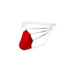 Красные сексуальные трусы-стринги на тонких белых бретелях - фото 1429120