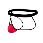 Розовые сексуальные трусы-джоки на тонких черных ремешках - фото 1429159
