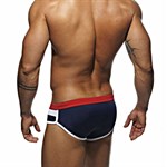 Темно-синие мужские плавки с контрастными полосами на поясе 363564