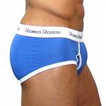 Набор из 3 синих трусов-брифов с контрастной резинкой 364354