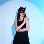 Оригинальная черная маска «Кошка» с ушками - фото 1429299