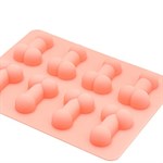 Розовая силиконовая форма с фаллосами - фото 1426856