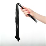 Черная плеть из эко-кожи с витой ручкой - 55 см. - фото 1426892