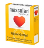 Презервативы с колечками и пупырышками Masculan Ribbed+Dotted - 3 шт. - фото 1424657