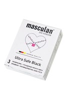 Ультрапрочные презервативы Masculan Ultra Safe Black - 3 шт. - фото 1424660