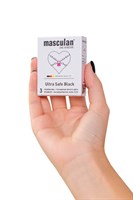 Ультрапрочные презервативы Masculan Ultra Safe Black - 3 шт. - фото 1424662