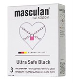 Ультрапрочные презервативы Masculan Ultra Safe Black - 3 шт. - фото 33020