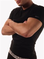 Мужская облегающая футболка с круглым вырезом 367002