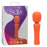 Оранжевый вибромассажер Stella Liquid Silicone Mini Massager - 14,5 см. - фото 1428494