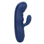Синий вибромассажер-кролик Cashmere Silk Duo - 16,5 см. - фото 1428552