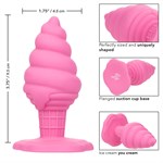 Розовая анальная пробка в виде мороженого Yum Bum Ice Cream Cone Butt Plug - 9,5 см. 367124 - фото 69914