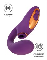 Фиолетовый вибромассажер с клиторальной стимуляцией Megam - фото 1431711