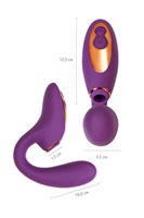 Фиолетовый вибромассажер с клиторальной стимуляцией Megam - фото 1431716
