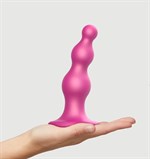 Розовый стимулятор-ёлочка Dildo Plug Beads Framboise Size M - 15 см. - фото 1439878