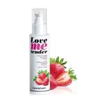 Съедобное согревающее массажное масло Love Me Tender Strawberry с ароматом клубники - 100 мл. 367628 - фото 602927