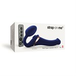Синий безремневой страпон Multi Orgasm Size S с клиторальной стимуляцией - фото 1435532
