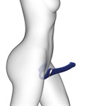 Синий безремневой страпон Multi Orgasm Size S с клиторальной стимуляцией - фото 1435533